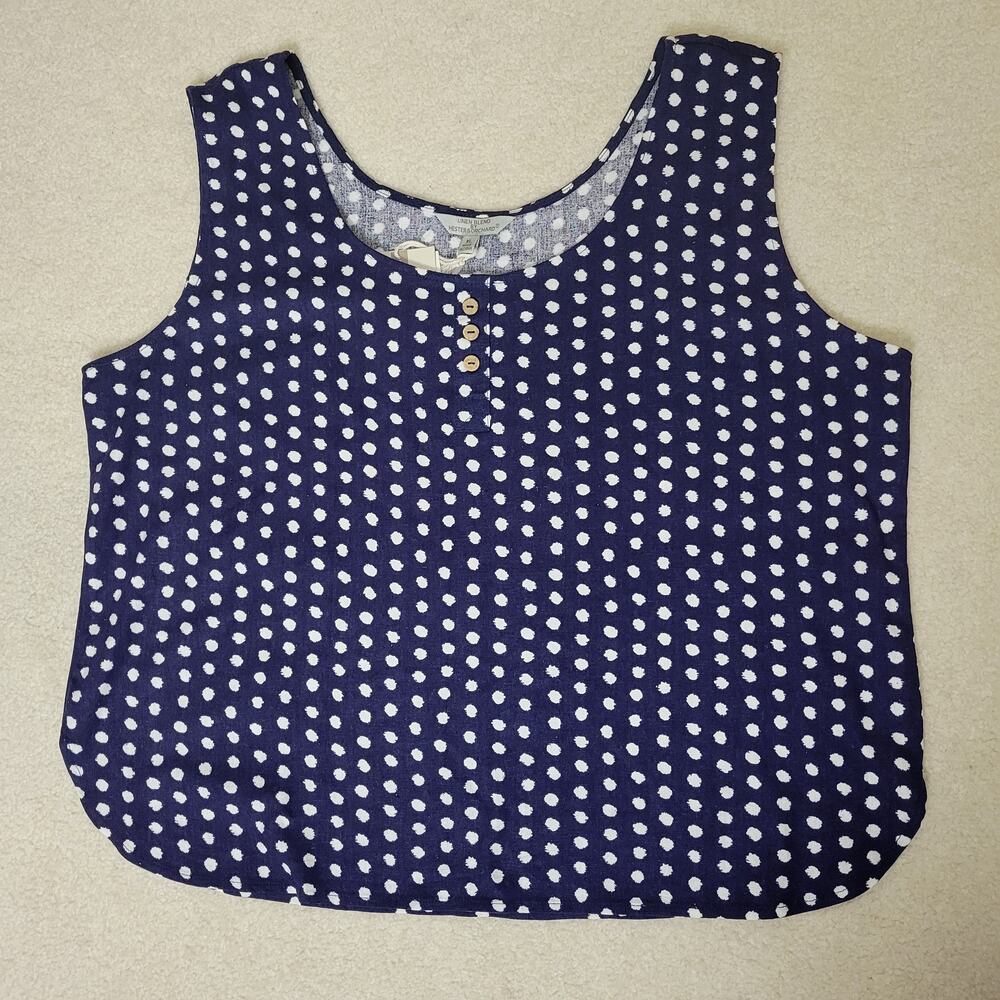 NWT Hester & Orchard Size XL Linen Blend Sleeveless Pullover Scoop Neck Top
